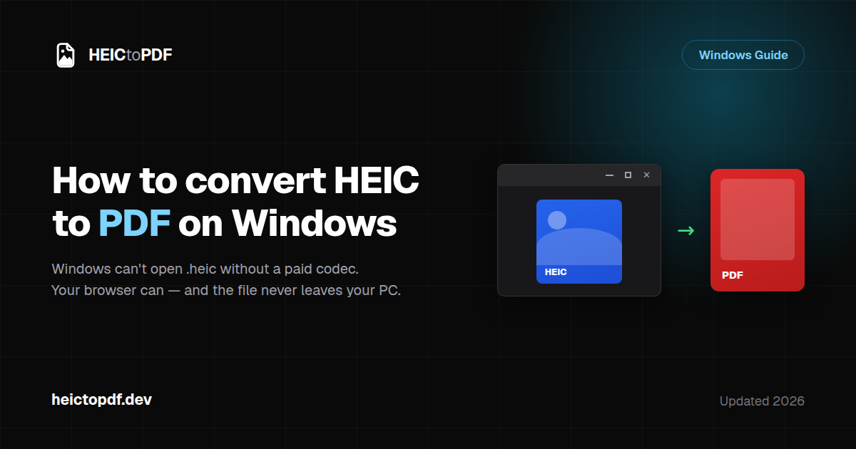 How to Convert HEIC to PDF on Windows 10 and 11 (2026 Guide)
